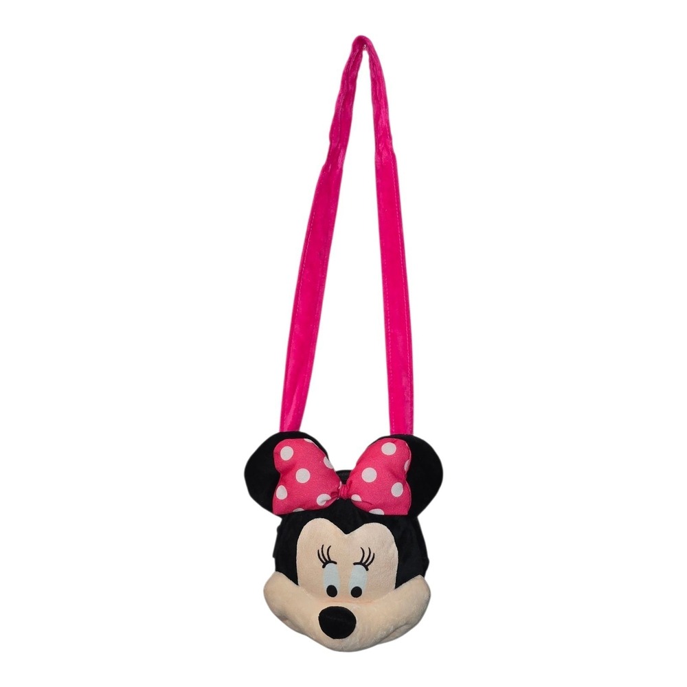 Disney Minnie‎ Mouse Head Plush Purse Girls Handbag Shoulder Bag Pink